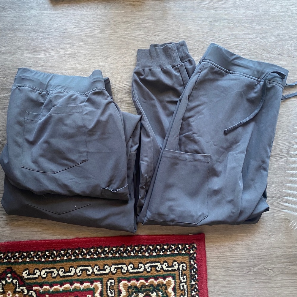 3 pairs XL high waisted jogger, charcoal, from Mandala Scrubs